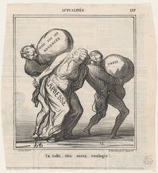 Va t-elle être assez soulagée!, 1870. Creator: Honore Daumier