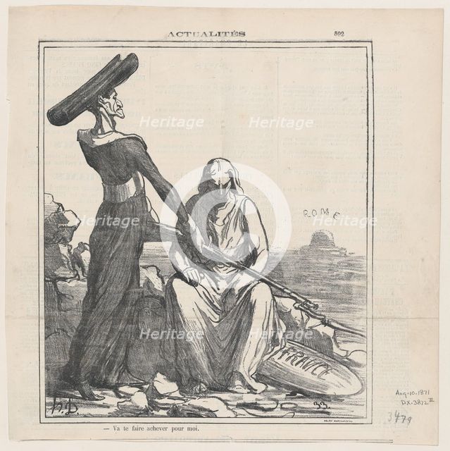 Va te faire achever pour moi, 1871. Creator: Honore Daumier.