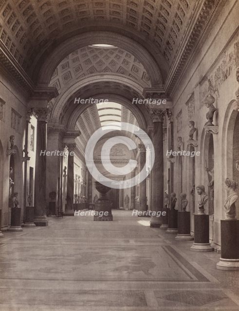 Vatican: Galerie Nuovo Braccio, c. 1860. Creator: Charles Soulier (French, 1840-1875).