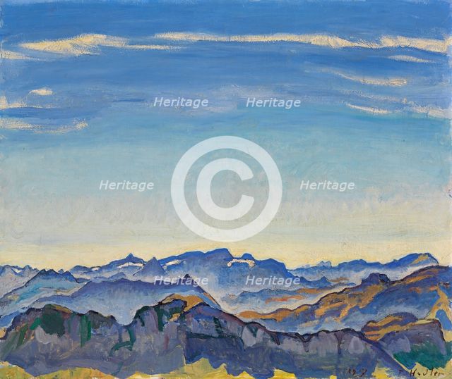 Vaud Alps seen from the Rochers de Naye, 1917.