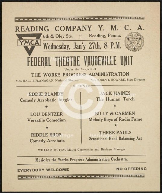 Vaudeville Unit, Reading, PA, [193-]. Creator: Unknown.