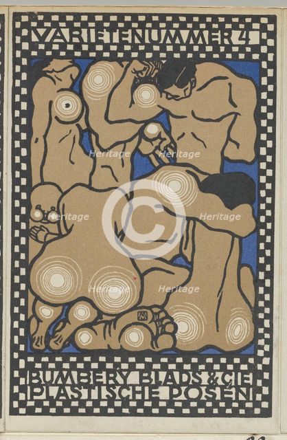 Vaudeville Act 4: Bumbery Blads & Cie, Plastic Poses (Varieténummer 4: Bumbery Blads & Cie..., 1907. Creator: Moritz Jung.