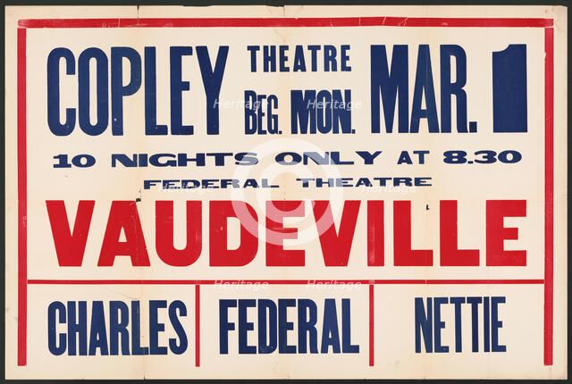 Vaudeville, Boston, [193-]. Creator: Unknown.