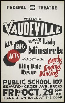 Vaudeville, New York, [1930s]. Creator: Unknown