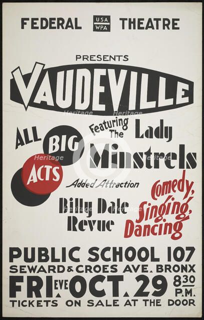 Vaudeville, New York, [1930s]. Creator: Unknown.