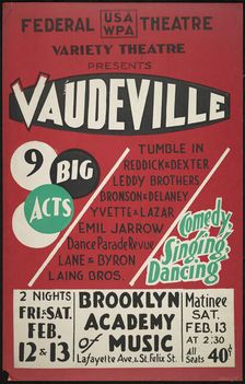Vaudeville, New York, [1930s]. Creator: Unknown