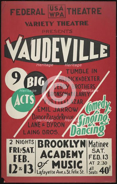 Vaudeville, New York, [1930s]. Creator: Unknown.