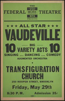 Vaudeville, New York, [1930s]. Creator: Unknown