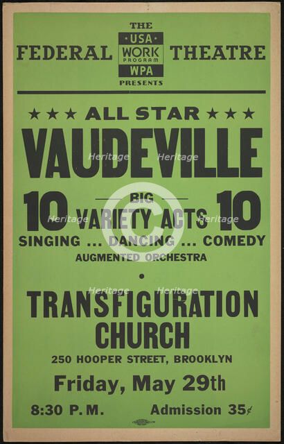Vaudeville, New York, [1930s]. Creator: Unknown.