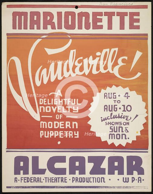 Vaudeville, San Francisco, [193-]. Creator: Unknown.