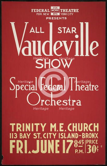 Vaudeville Show, New York, [1930s]. Creator: Unknown.