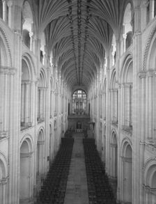 Vaulted ceiling, Norwich Cathedral, Norfolk, c1955. Creator: Arthur Charles Kirby Ware