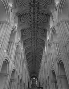 Vaulted ceiling, Norwich Cathedral, Norfolk, c1955. Creator: Arthur Charles Kirby Ware