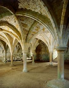 Vaulted roof of the monks common room, Battle Abbey, East Sussex, c2000s(?). Creator: Unknown