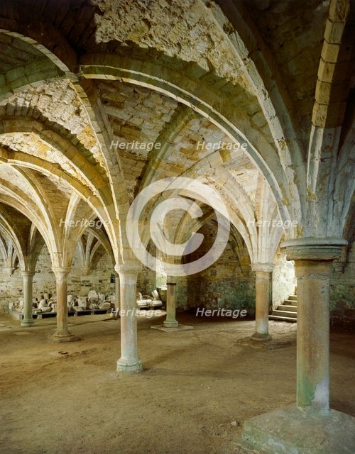 Vaulted roof of the monks' common room, Battle Abbey, East Sussex, c2000s(?). Creator: Unknown.