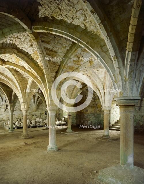 Vaulted roof of the monks' common room, Battle Abbey, East Sussex, c2000s(?). Creator: Unknown.