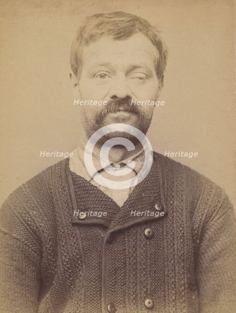 Vaury. Charles, Joseph. 43 (ou 44) ans, né le 31/3/59 à Sedan. Mécanicien. Anarchiste. 16/..., 1894. Creator: Alphonse Bertillon.