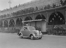 Vauxhall 10 of Miss IM Burton at the RAC Rally, Madeira Drive, Brighton, 1939. Artist: Bill Brunell