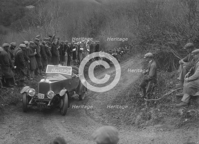 Vauxhall 30/98 of E Long competing in the MCC Lands End Trial, 1935. Artist: Bill Brunell.
