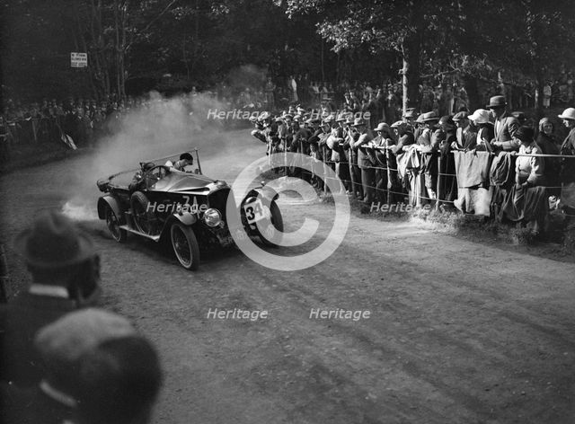 Vauxhall 30/98 open tourer competing in the MAC Shelsley Walsh Hillclimb, Worcestershire, 1923. Artist: Bill Brunell.