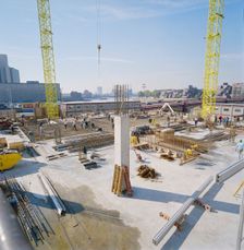 Vauxhall Cross, Albert Embankment, Vauxhall, Lambeth, London, 08/10/1990. Creator: John Laing plc