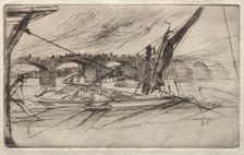 Vauxhall Bridge, 1861. Creator: James McNeill Whistler (American, 1834-1903)