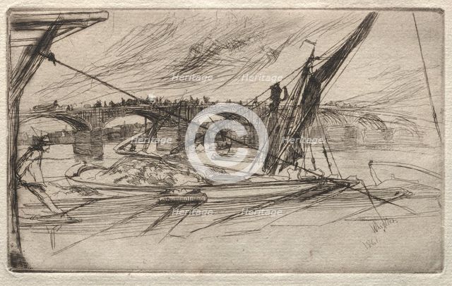Vauxhall Bridge, 1861. Creator: James McNeill Whistler (American, 1834-1903).