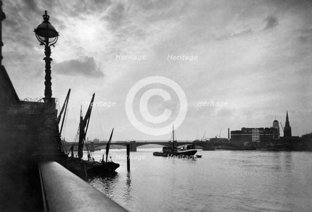 Vauxhall Bridge from Albert Embankment, Lambeth, London. Creator: Unknown.