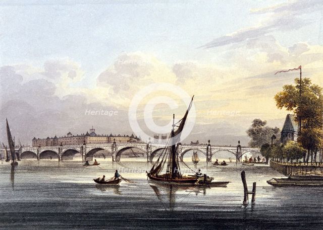 Vauxhall Bridge, Lambeth, London, c1850. Artist: Anon