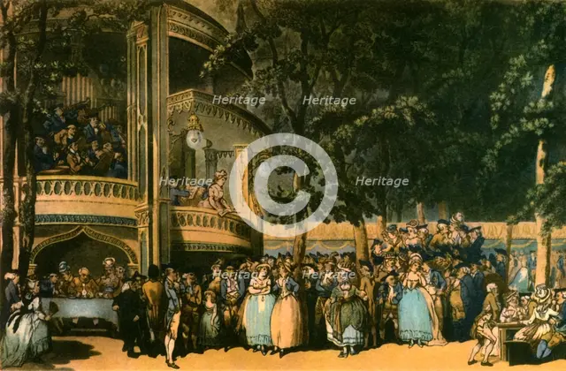 Vauxhall Gardens, Lambeth, c1785, (1942).  Creators: Robert Pollard, Francis Jukes.