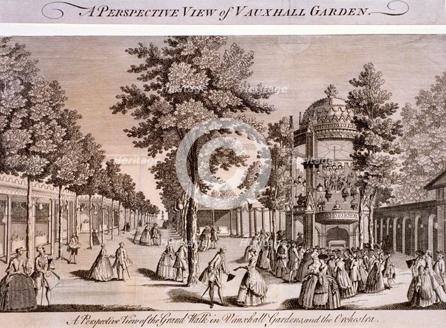 Vauxhall Gardens, Lambeth, London, c1750. Artist: Anon