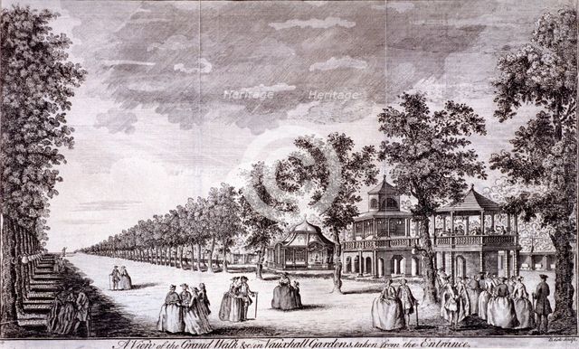 Vauxhall Gardens, Lambeth, London, c1752. Artist: Edward Rooker