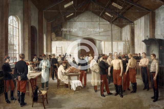 'Vaccination at the Val de Grace Hospital in Paris', c1900.  Artist: Alfred Touchemolin