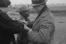 Vaccination in the camp for Negro flood refugees at Marianna, Arkansas, 1937. Creator: Walker Evans