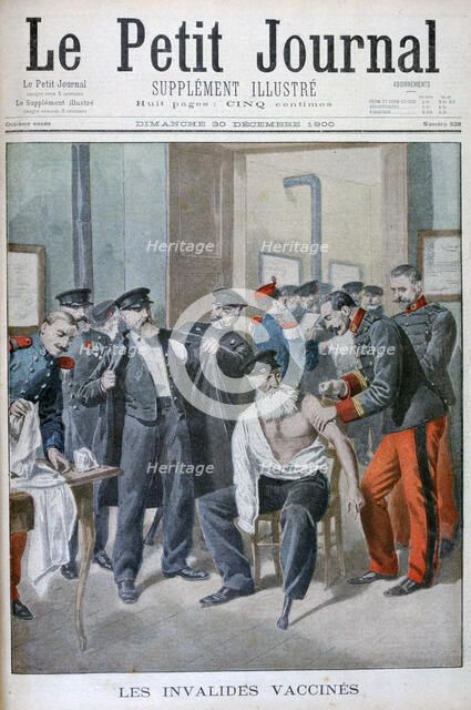 Vaccinations of the old soldiers, Paris, 1900. Artist: Eugene Damblans