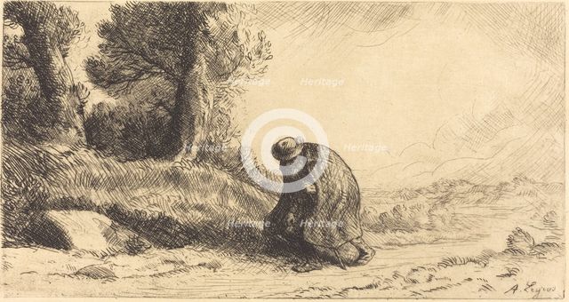 Vagabond Moving along a Lane (Un vagabond passant dans une ruelle). Creator: Alphonse Legros.
