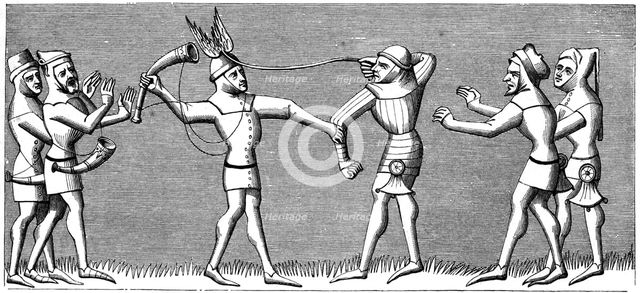 Vailets of falconry, 14th century (1849). Artist: Unknown