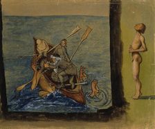 Vainamoinen and Iku-Turso, 1890-1897. Creator: Hugo Simberg