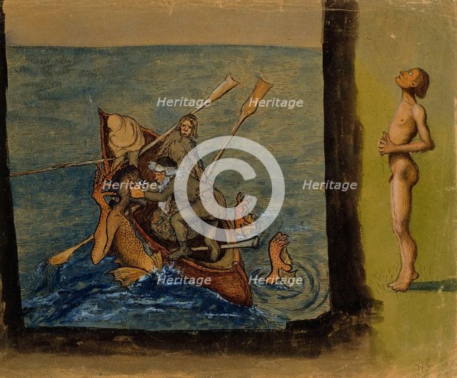 Vainamoinen and Iku-Turso, 1890-1897. Creator: Hugo Simberg.