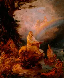 Väinämöinen Playing the Kantele, study. Creator: Robert Wilhelm Ekman