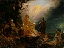 Väinämöinen's playing, sketch. Creator: Robert Wilhelm Ekman