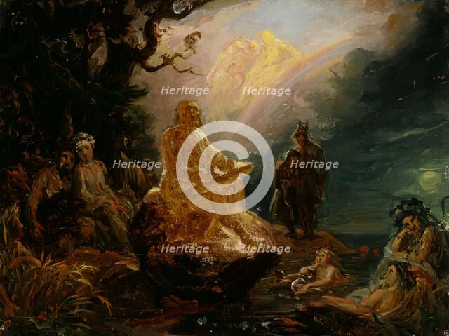 Väinämöinen's playing, sketch. Creator: Robert Wilhelm Ekman.