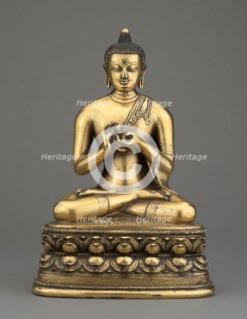 Vairochana Buddha Seated Giving the First Sermon (Dharmachakramudra), late 17th/early 18th century. Creator: Unknown.