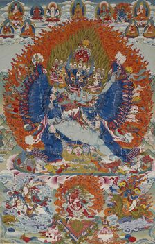 Vajrabhairava with Vajravetali, 18th century. Creator: Unknown