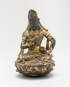 Vajrasattva Seated on Lotus Flower with Hands Grasping a..., Tang dynasty, late 8th/early 9th centu Creator: Unknown
