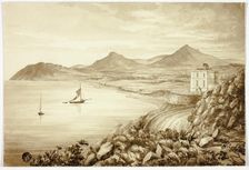 Val of Shanganagh, Dún Laoghaire, with Boats, 1843. Creator: Elizabeth Murray
