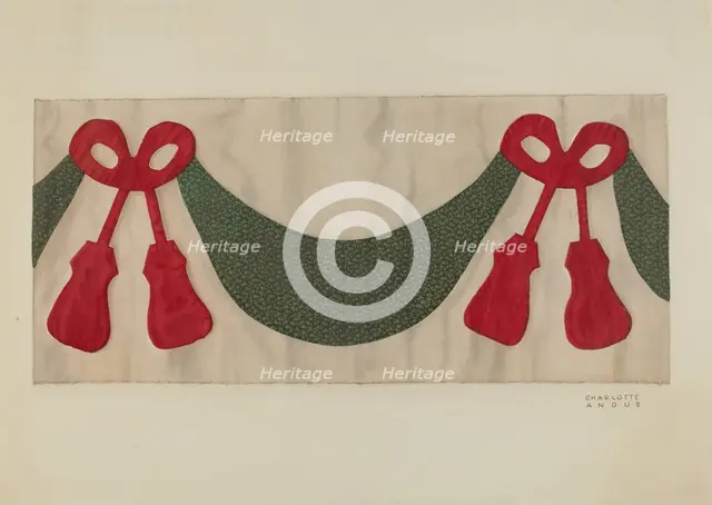 Valance for Tester, c. 1940. Creator: Charlotte Angus.