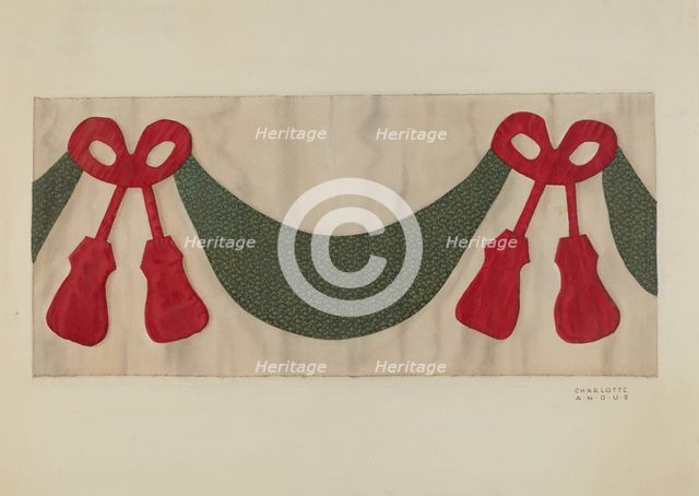 Valance for Tester, c. 1940. Creator: Charlotte Angus.