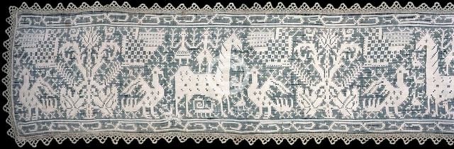 Valance (Needlework), Italy, 1650/1700 (edging: 20th century). Creator: Unknown.