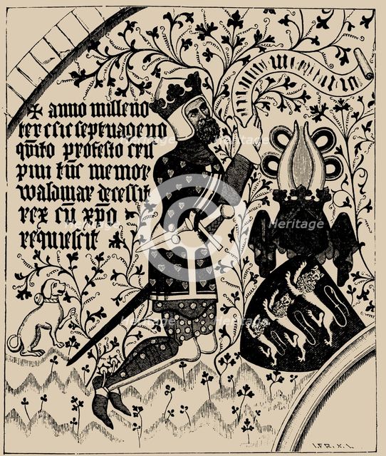 Valdemar Atterdag. (After wall painting in the St. Peter's Church in Næstved).